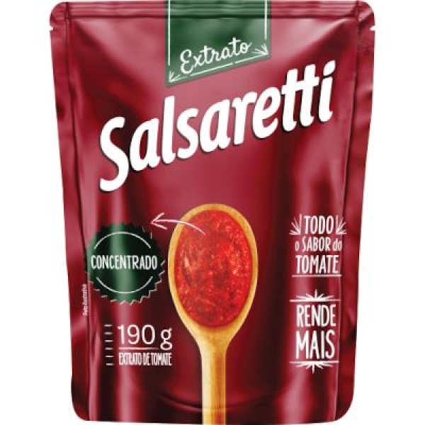Extrato de Tomate Concentrado Salsaretti em sachê de 190g