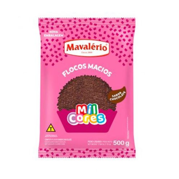 Flocos Macios Sabor Chocolate Mil Cores Mavalério 500g